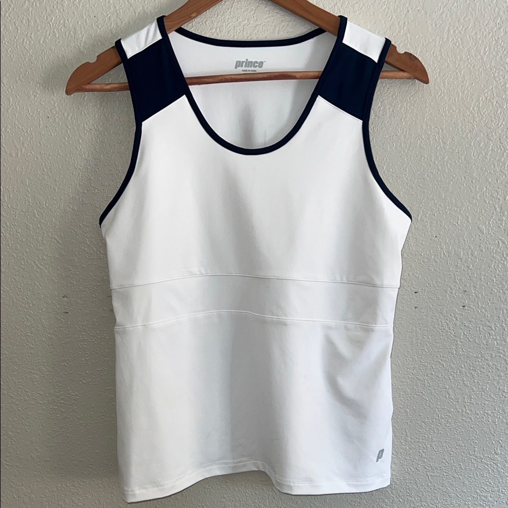Prince Navy and White Athletic Tank